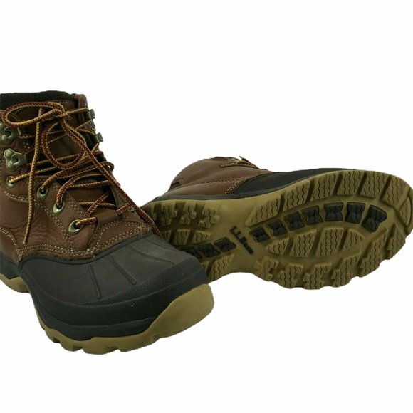 LL Bean Hiking Outdoor Leather Boots Brown Duck Boots Women's 8 Medium - Picture 7 of 11